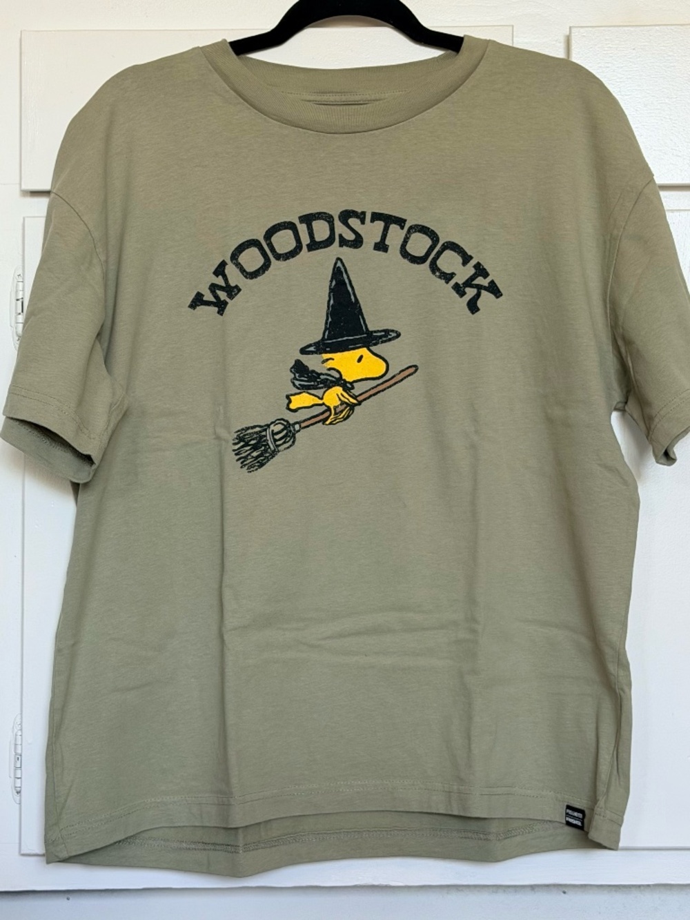 Oversized Sage Green Woodstock Graphic T-Shirt
